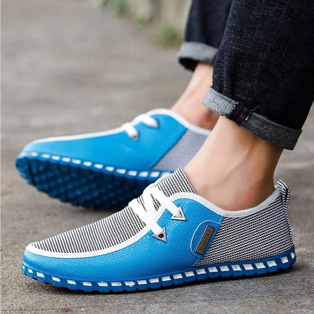 Men's fashion sneakers Men's Casual Shoes Loafers Slip-On Blue